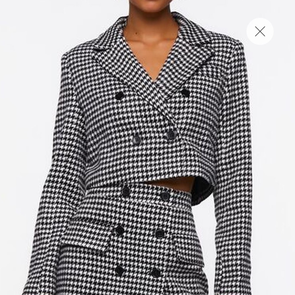 NWOT Forever 21 wool blend houndstooth blazer